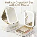 Compact Makeup Vanity With LED Mirror